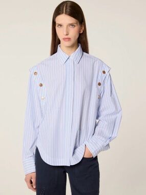 Tresse striped snap button shirt size medium